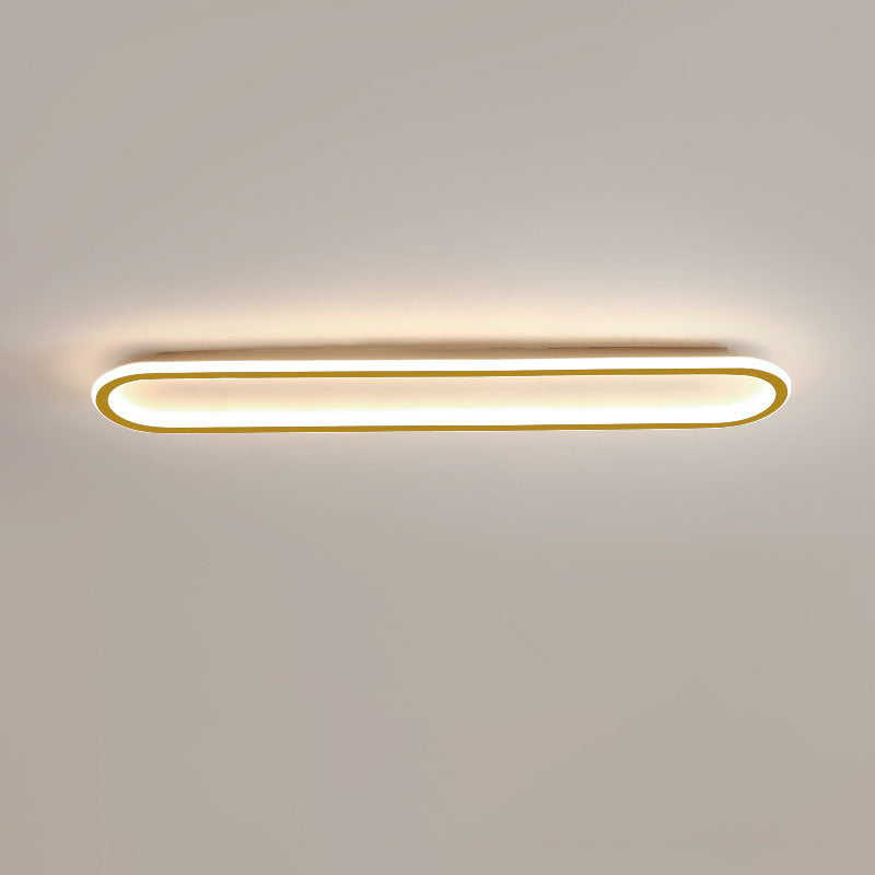 Modern Minimalist LED Flush Mount Ceiling Light for Bedroom - Linear Design, Iron, Aluminum, and Silicone Construction