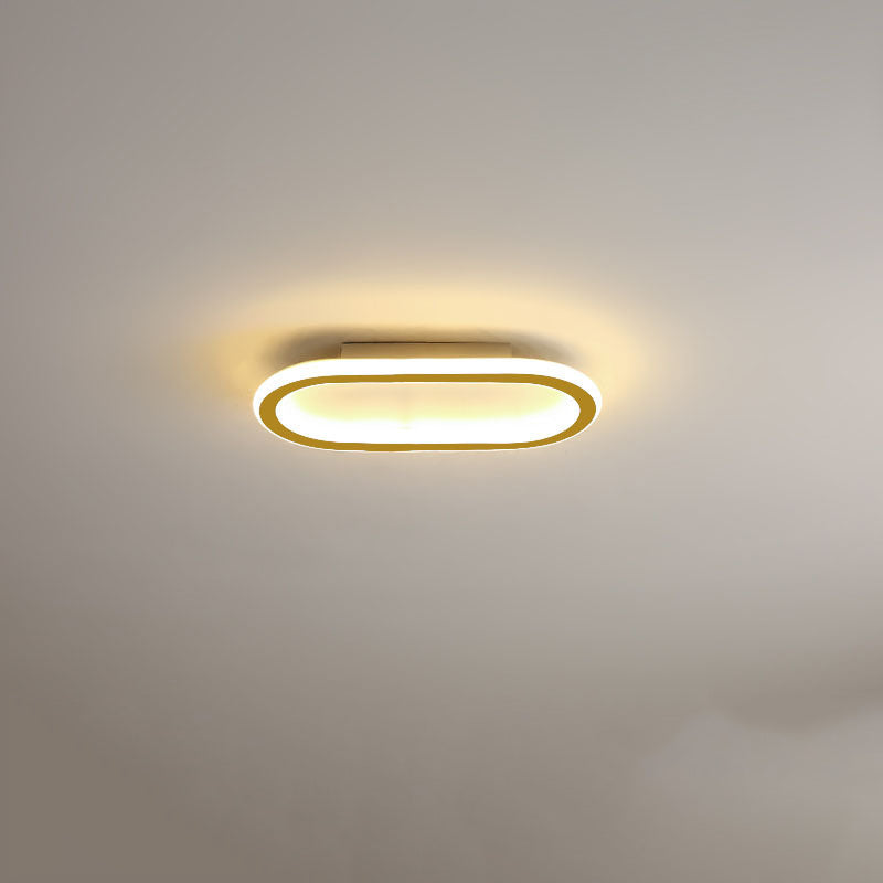Modern Minimalist LED Flush Mount Ceiling Light for Bedroom - Linear Design, Iron, Aluminum, and Silicone Construction
