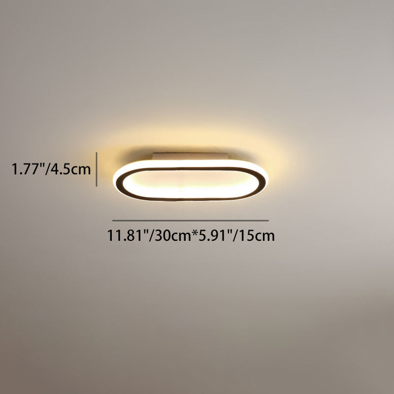Modern Minimalist LED Flush Mount Ceiling Light for Bedroom - Linear Design, Iron, Aluminum, and Silicone Construction