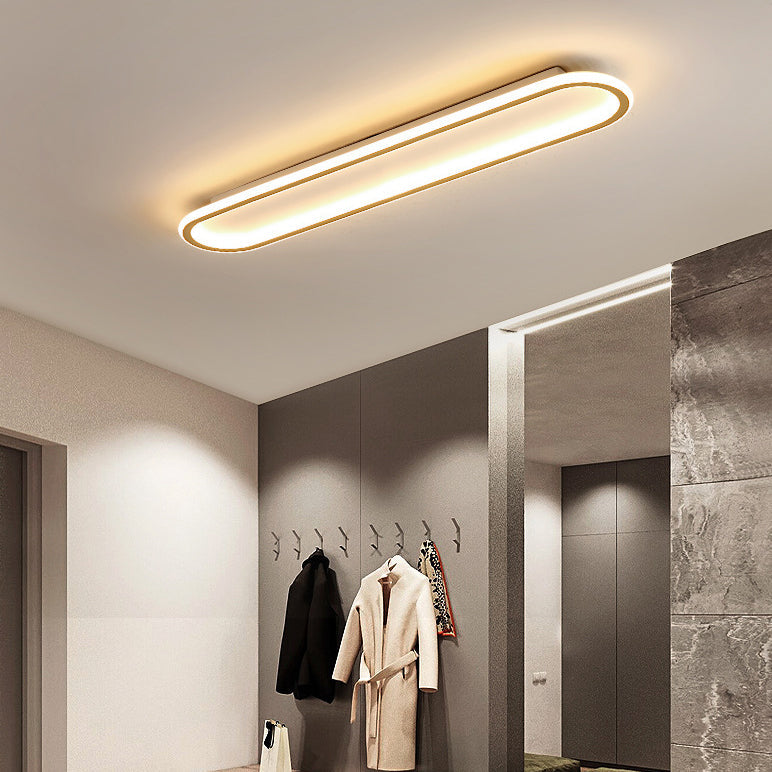 Modern Minimalist LED Flush Mount Ceiling Light for Bedroom - Linear Design, Iron, Aluminum, and Silicone Construction