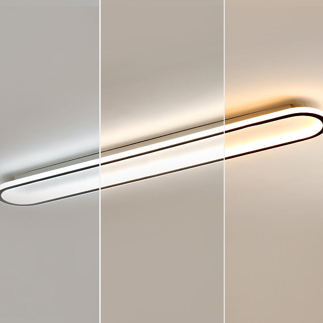Modern Minimalist LED Flush Mount Ceiling Light for Bedroom - Linear Design, Iron, Aluminum, and Silicone Construction