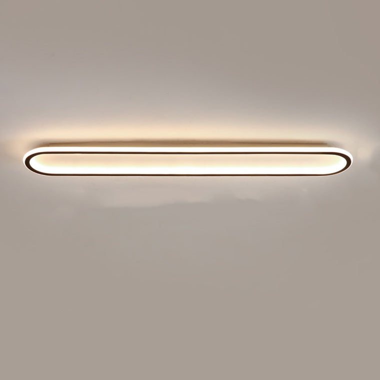 Modern Minimalist LED Flush Mount Ceiling Light for Bedroom - Linear Design, Iron, Aluminum, and Silicone Construction