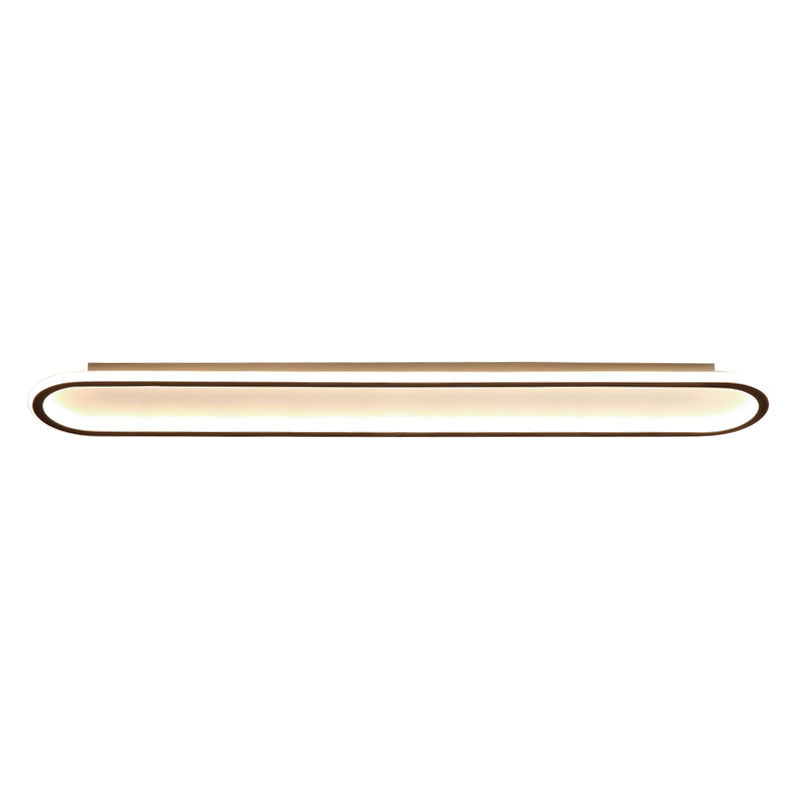 Modern Minimalist LED Flush Mount Ceiling Light for Bedroom - Linear Design, Iron, Aluminum, and Silicone Construction
