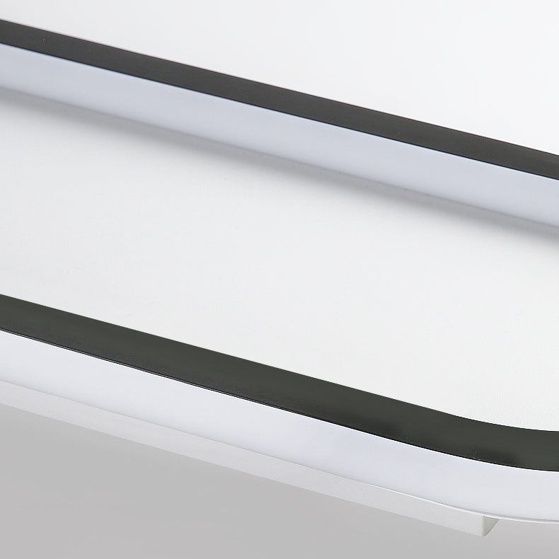 Modern Minimalist LED Flush Mount Ceiling Light for Bedroom - Linear Design, Iron, Aluminum, and Silicone Construction