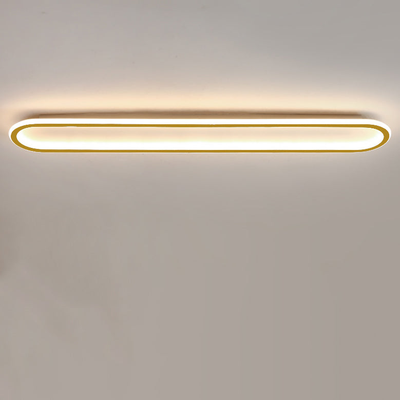 Modern Minimalist LED Flush Mount Ceiling Light for Bedroom - Linear Design, Iron, Aluminum, and Silicone Construction