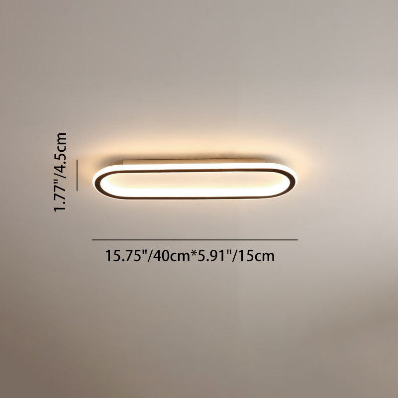 Modern Minimalist LED Flush Mount Ceiling Light for Bedroom - Linear Design, Iron, Aluminum, and Silicone Construction