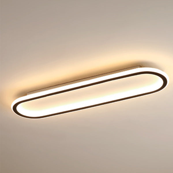 Modern Minimalist LED Flush Mount Ceiling Light for Bedroom - Linear Design, Iron, Aluminum, and Silicone Construction