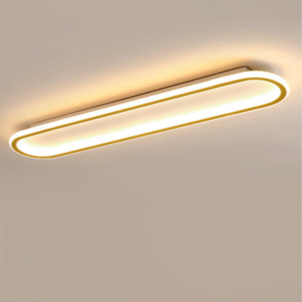 Modern Minimalist LED Flush Mount Ceiling Light for Bedroom - Linear Design, Iron, Aluminum, and Silicone Construction