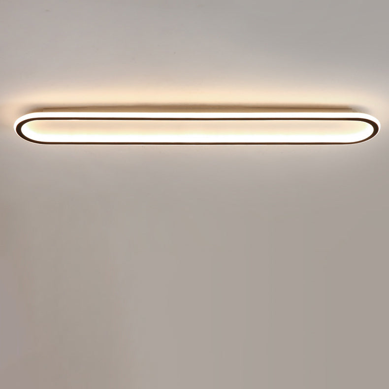 Modern Minimalist LED Flush Mount Ceiling Light for Bedroom - Linear Design, Iron, Aluminum, and Silicone Construction