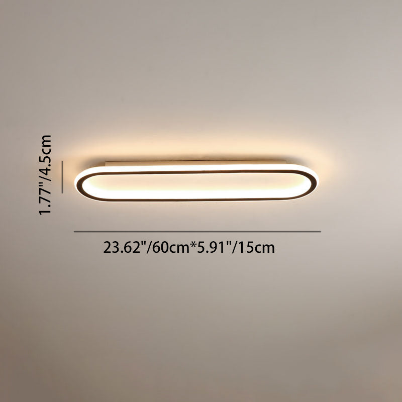 Modern Minimalist LED Flush Mount Ceiling Light for Bedroom - Linear Design, Iron, Aluminum, and Silicone Construction