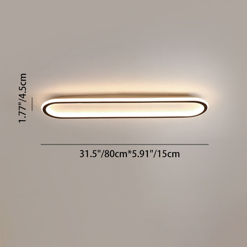 Modern Minimalist LED Flush Mount Ceiling Light for Bedroom - Linear Design, Iron, Aluminum, and Silicone Construction