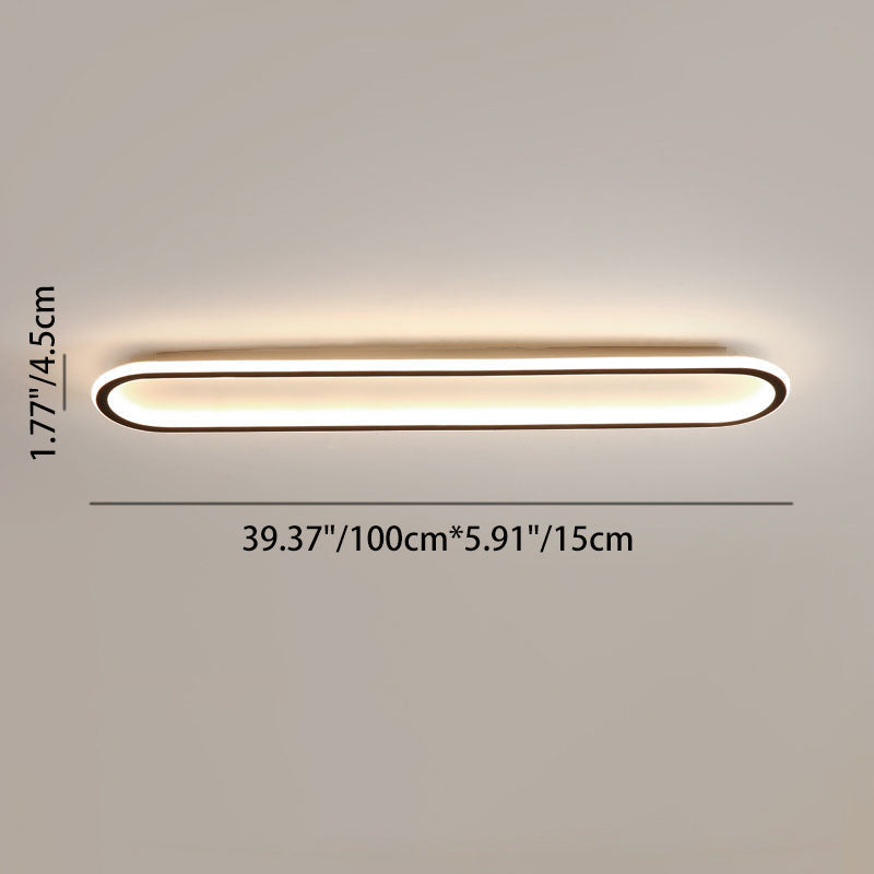 Modern Minimalist LED Flush Mount Ceiling Light for Bedroom - Linear Design, Iron, Aluminum, and Silicone Construction