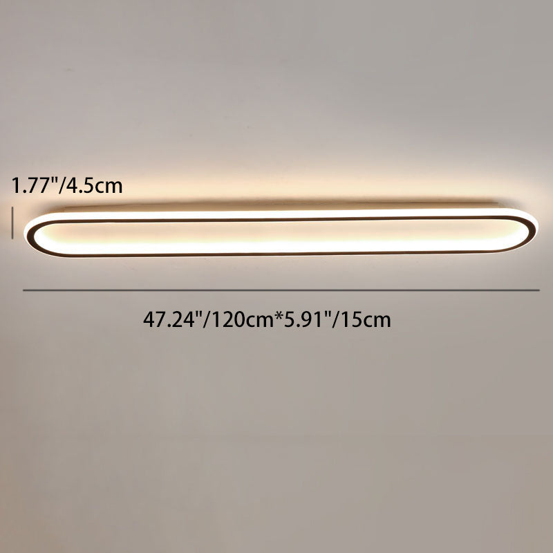 Modern Minimalist LED Flush Mount Ceiling Light for Bedroom - Linear Design, Iron, Aluminum, and Silicone Construction
