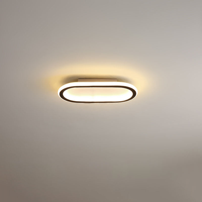 Modern Minimalist LED Flush Mount Ceiling Light for Bedroom - Linear Design, Iron, Aluminum, and Silicone Construction