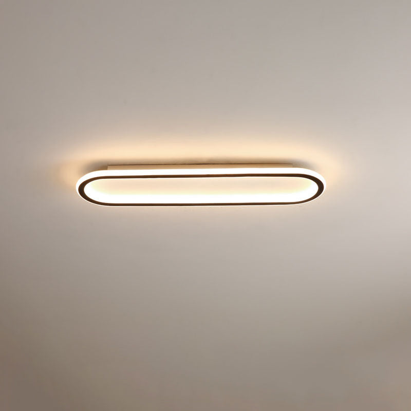 Modern Minimalist LED Flush Mount Ceiling Light for Bedroom - Linear Design, Iron, Aluminum, and Silicone Construction