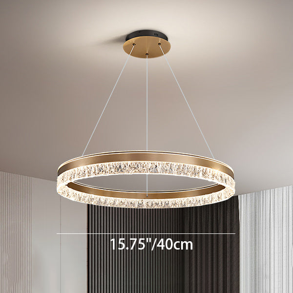 Modern Luxury Circle Acrylic Aluminum LED Chandelier for Living Room