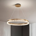 Modern Luxury Circle Acrylic Aluminum LED Chandelier for Living Room