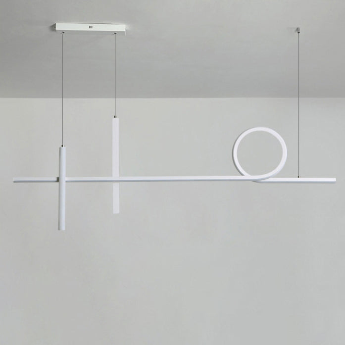 Modern Minimalist LED Chandelier - Long Strip Circle Acrylic Island Light for Dining Room