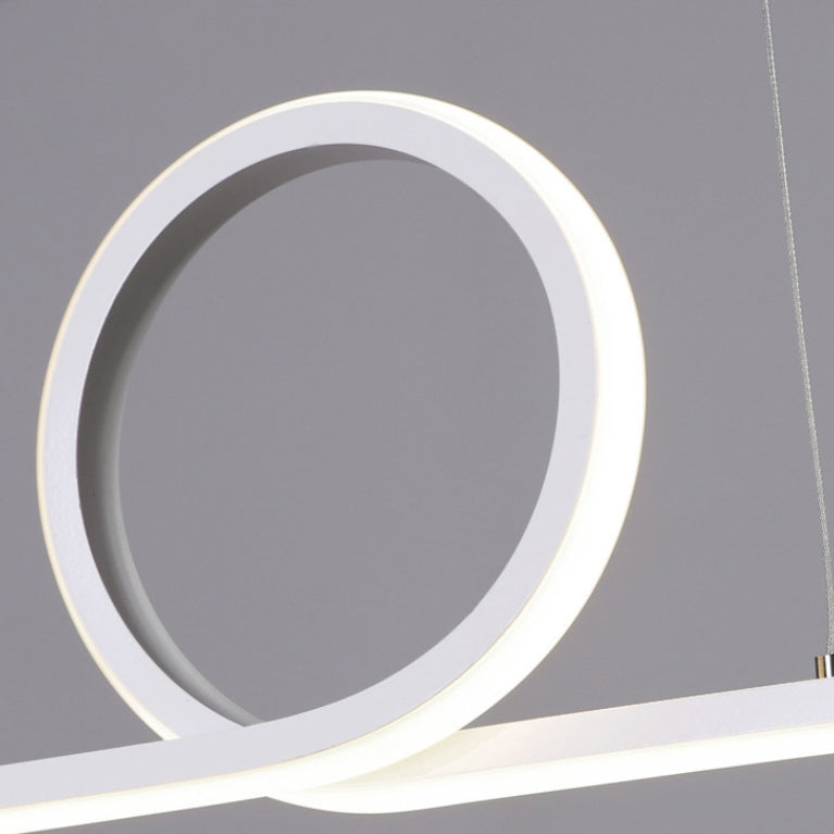 Modern Minimalist LED Chandelier - Long Strip Circle Acrylic Island Light for Dining Room