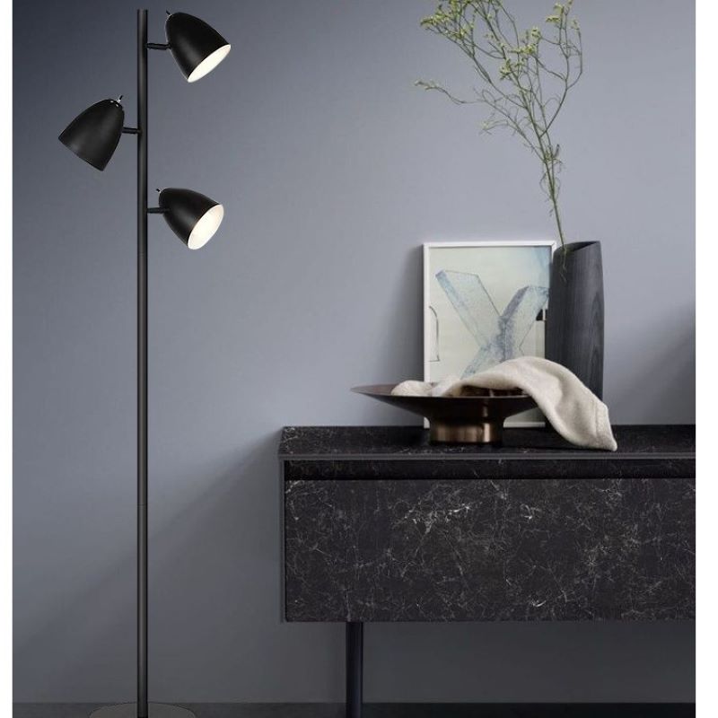 Modern Minimalist Iron 3-Light Cylinder Floor Lamp for Living Room