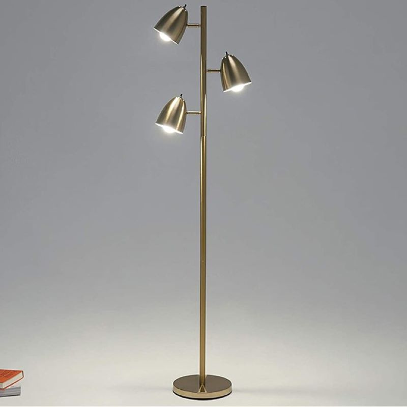 Modern Minimalist Iron 3-Light Cylinder Floor Lamp for Living Room