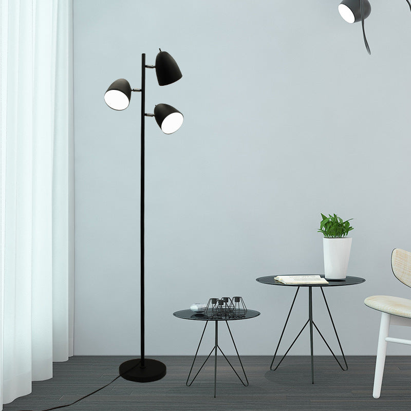 Modern Minimalist Iron 3-Light Cylinder Floor Lamp for Living Room