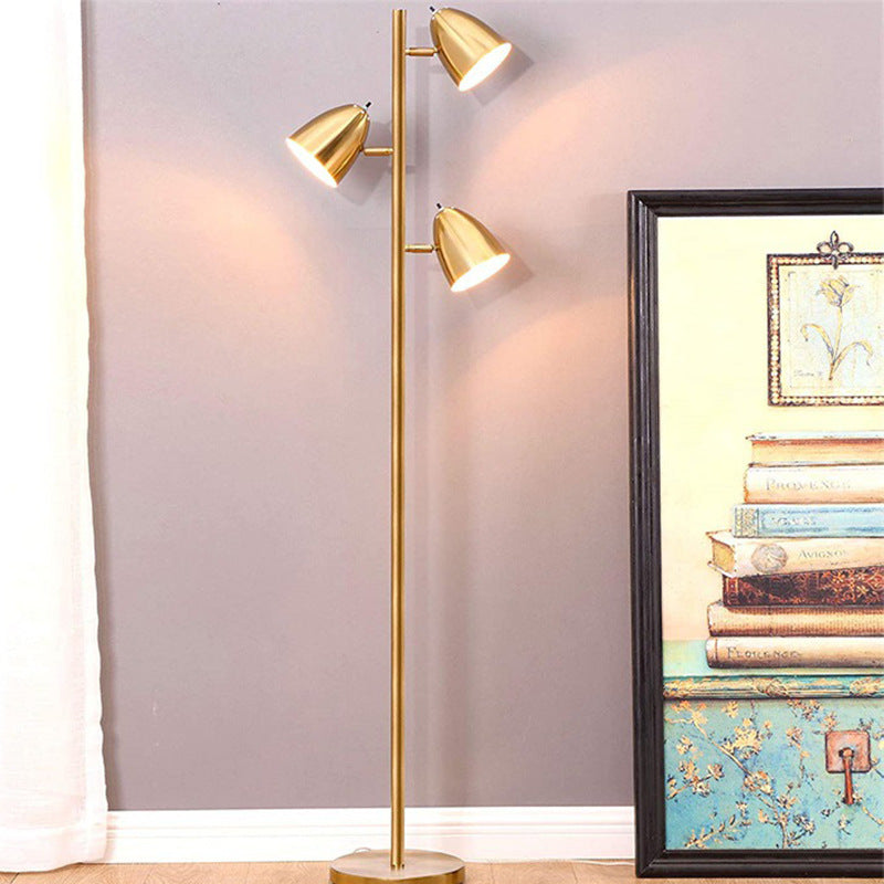Modern Minimalist Iron 3-Light Cylinder Floor Lamp for Living Room