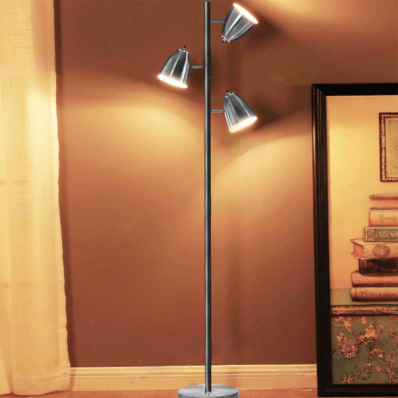 Modern Minimalist Iron 3-Light Cylinder Floor Lamp for Living Room