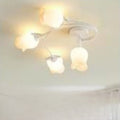 Contemporary Rose Branch Semi-Flush Mount Ceiling Light - Living Room Decorative Lighting, Iron Construction, Elegant Design, Modern Home Decor, Light Fixture 4/5/6/10 Bulb Option