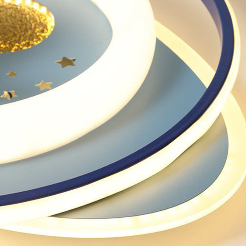 Contemporary Astronaut Rocket Princess LED Ceiling Light for Kids Room