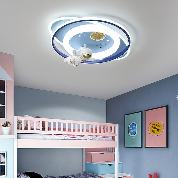 Contemporary Astronaut Rocket Princess LED Ceiling Light for Kids Room
