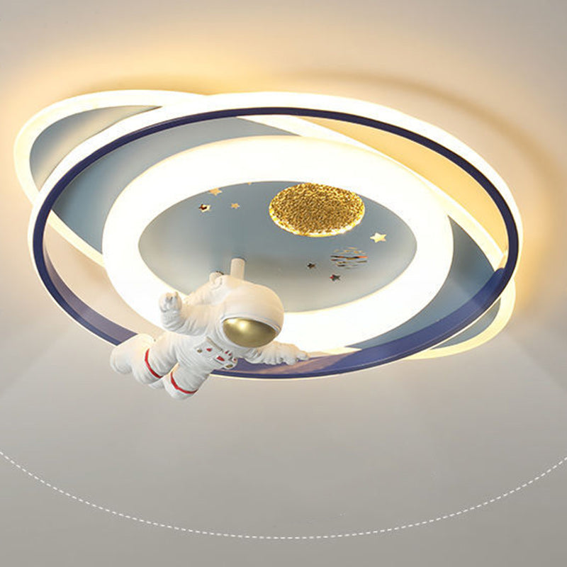Contemporary Astronaut Rocket Princess LED Ceiling Light for Kids Room