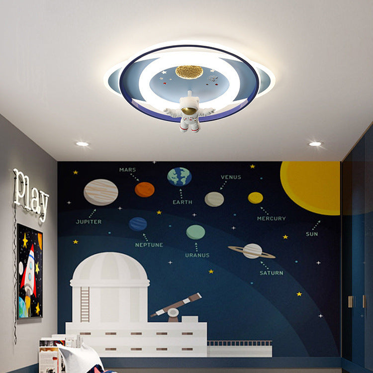 Contemporary Astronaut Rocket Princess LED Ceiling Light for Kids Room