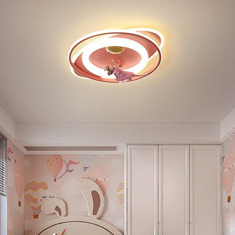 Contemporary Astronaut Rocket Princess LED Ceiling Light for Kids Room