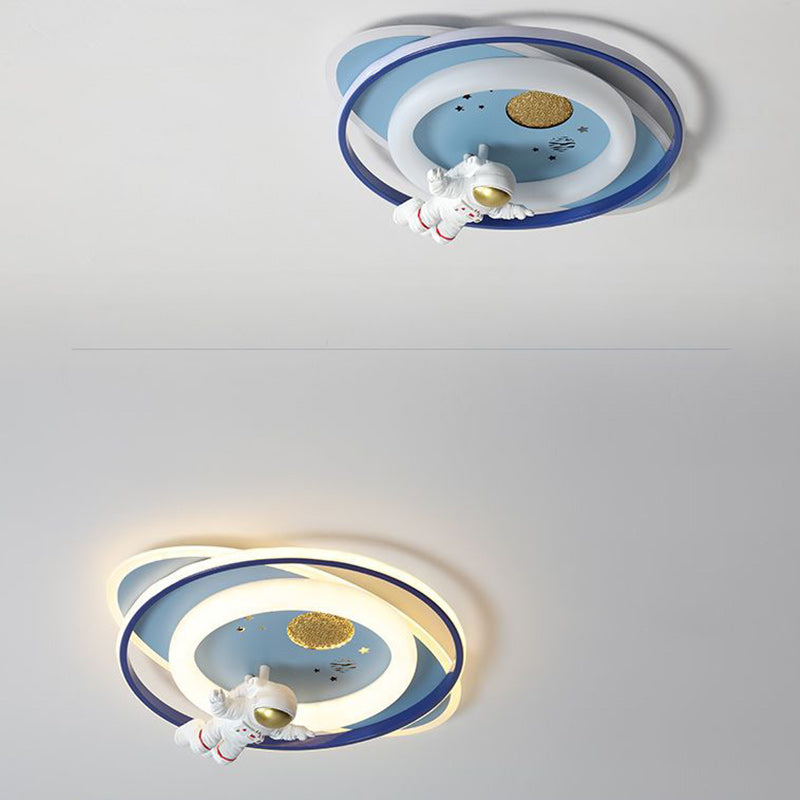 Contemporary Astronaut Rocket Princess LED Ceiling Light for Kids Room