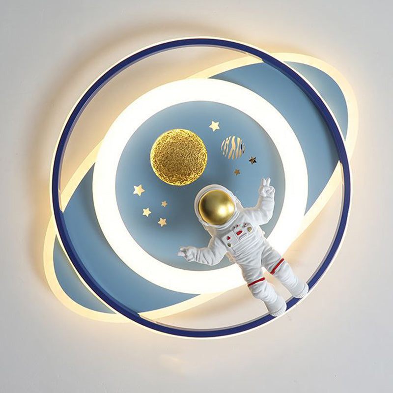 Contemporary Astronaut Rocket Princess LED Ceiling Light for Kids Room