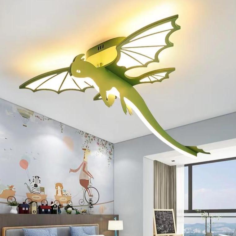 Dinosaur Ceiling Light for Kids - Contemporary LED Semi-Flush Mount Fixture  

Illuminate your child's bedroom with our contemporary dinosaur-themed ceiling light. This oval chassis light features vibrant PVC and acrylic designs, perfect for dino lovers.