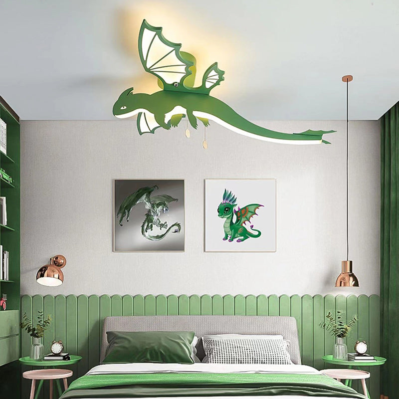 Dinosaur Ceiling Light for Kids - Contemporary LED Semi-Flush Mount Fixture  

Illuminate your child's bedroom with our contemporary dinosaur-themed ceiling light. This oval chassis light features vibrant PVC and acrylic designs, perfect for dino lovers.