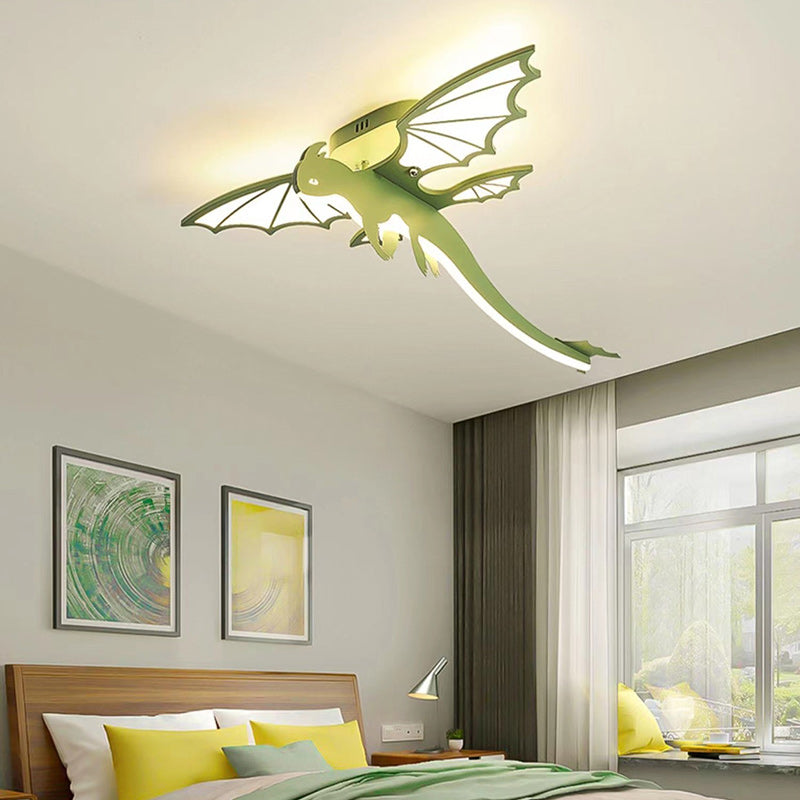 Dinosaur Ceiling Light for Kids - Contemporary LED Semi-Flush Mount Fixture  

Illuminate your child's bedroom with our contemporary dinosaur-themed ceiling light. This oval chassis light features vibrant PVC and acrylic designs, perfect for dino lovers.