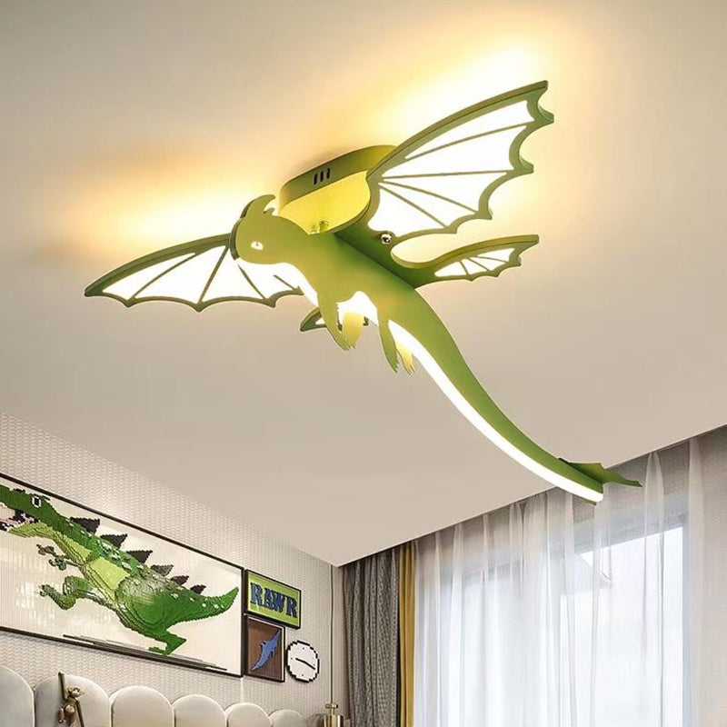Dinosaur Ceiling Light for Kids - Contemporary LED Semi-Flush Mount Fixture  

Illuminate your child's bedroom with our contemporary dinosaur-themed ceiling light. This oval chassis light features vibrant PVC and acrylic designs, perfect for dino lovers.