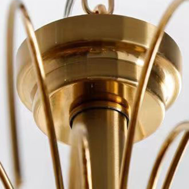 Vintage Branch Cylinder Copper Glass Tear Drop Chandelier 3/4/6/12 Lights for Living Room
