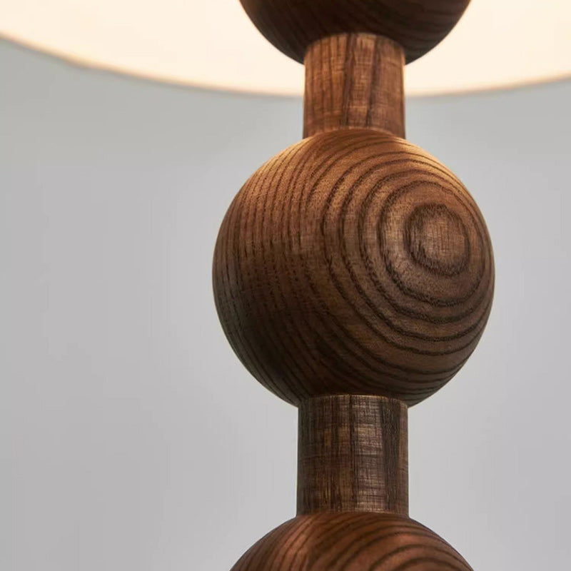 Vintage Iron Woodgrain Floor Lamp - Traditional 1-Light Cylinder Design for Living Room