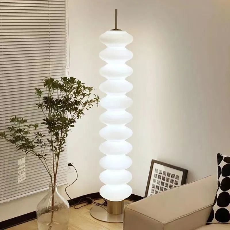 Contemporary Scandinavian Gourd LED Floor Lamp - Iron Marble Acrylic Shade for Living Room