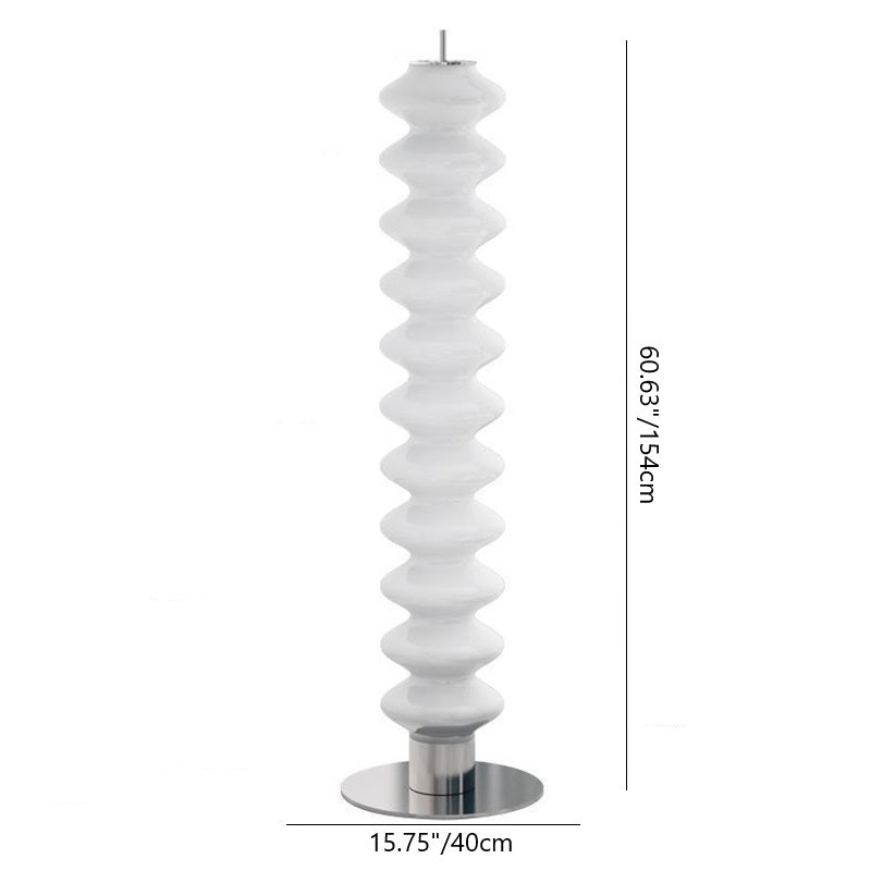 Contemporary Scandinavian Gourd LED Floor Lamp - Iron Marble Acrylic Shade for Living Room