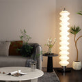 Contemporary Scandinavian Gourd LED Floor Lamp - Iron Marble Acrylic Shade for Living Room