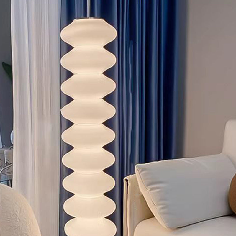 Contemporary Scandinavian Gourd LED Floor Lamp - Iron Marble Acrylic Shade for Living Room