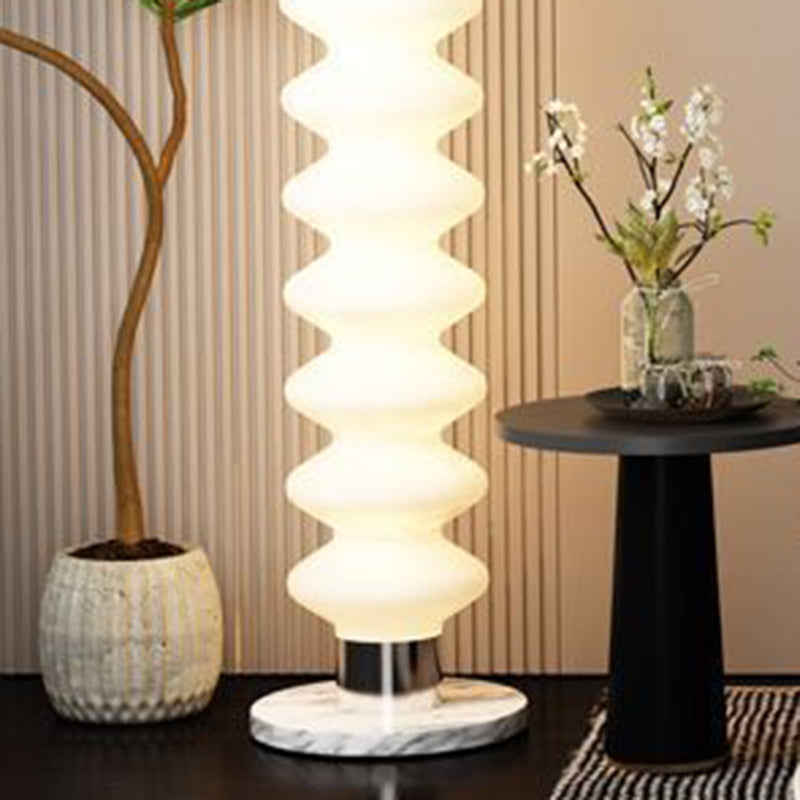 Contemporary Scandinavian Gourd LED Floor Lamp - Iron Marble Acrylic Shade for Living Room