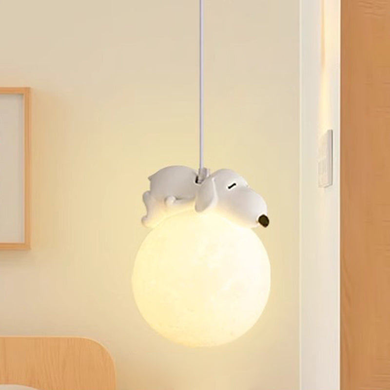 Modern Minimalist Cartoon Pendant Light - Cute Animal Bear Rabbit Dog Elephant Sheep - Ideal for Kids Bedroom decoración