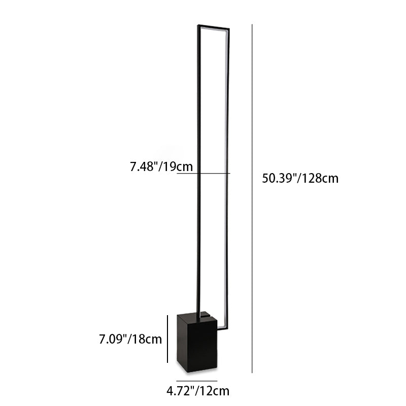 Contemporary Scandinavian LED Floor Lamp - Rectangular Iron & Silicone Base for Living Room