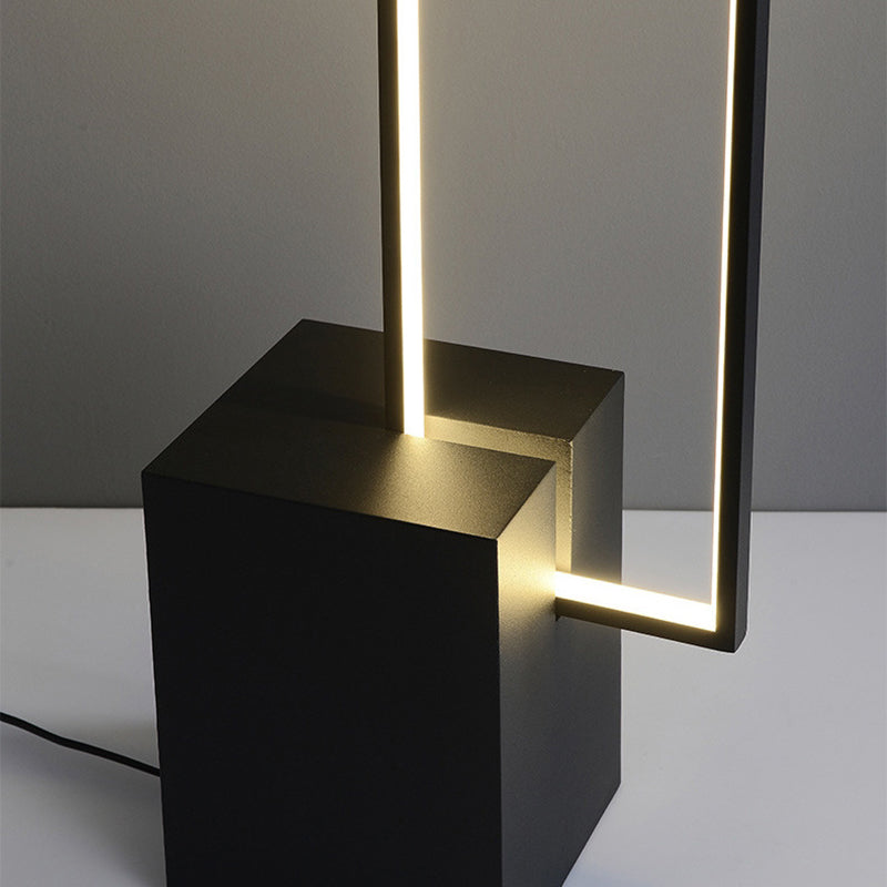 Contemporary Scandinavian LED Floor Lamp - Rectangular Iron & Silicone Base for Living Room